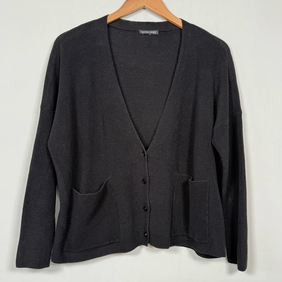 Eileen Fisher Sweaters - Eileen Fisher Black Button-Up Cardigan, Great Condition!
